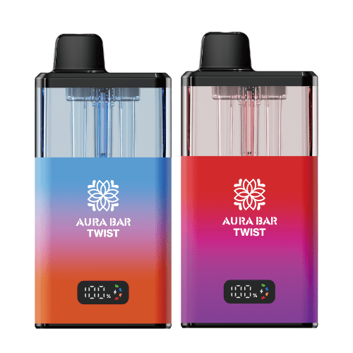 Aura Bar Twist 40k Box of 5 By Crystal Prime - Strawberry Raspberry Ice/Strawberry Gummy Bear