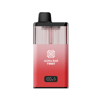 Aura Bar Twist 40k Box of 5 By Crystal Prime - Strawberry Raspberry Ice/Strawberry Gummy Bear