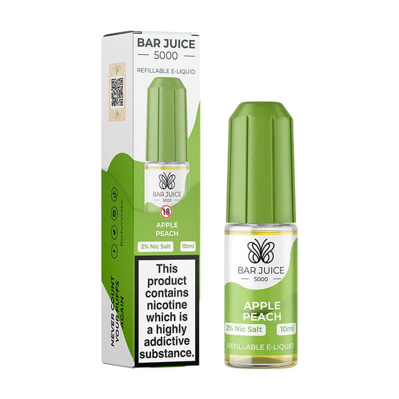 Bar Juice 5000 10ml Nic Salts E - liquids Box of 10 - Apple Peach