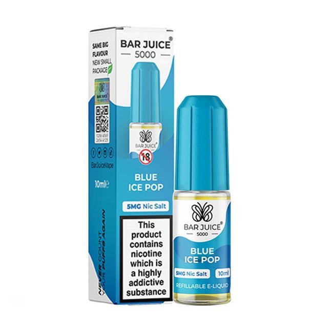 Bar Juice 5000 10ml Nic Salts E - liquids Box of 10 - Blue Ice Pop *New*