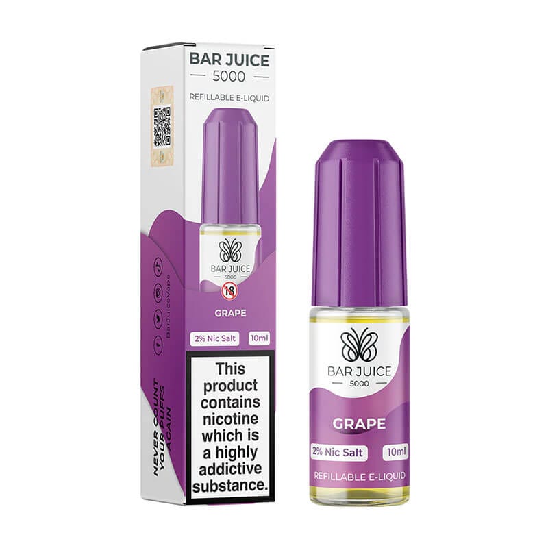 Bar Juice 5000 10ml Nic Salts E - liquids Box of 10 - Grape