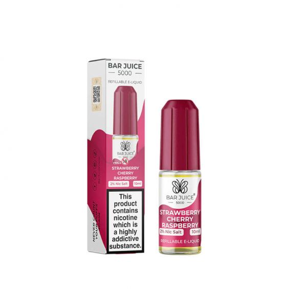Bar Juice 5000 10ml Nic Salts E - liquids Box of 10 - Strawberry Cherry Raspberry