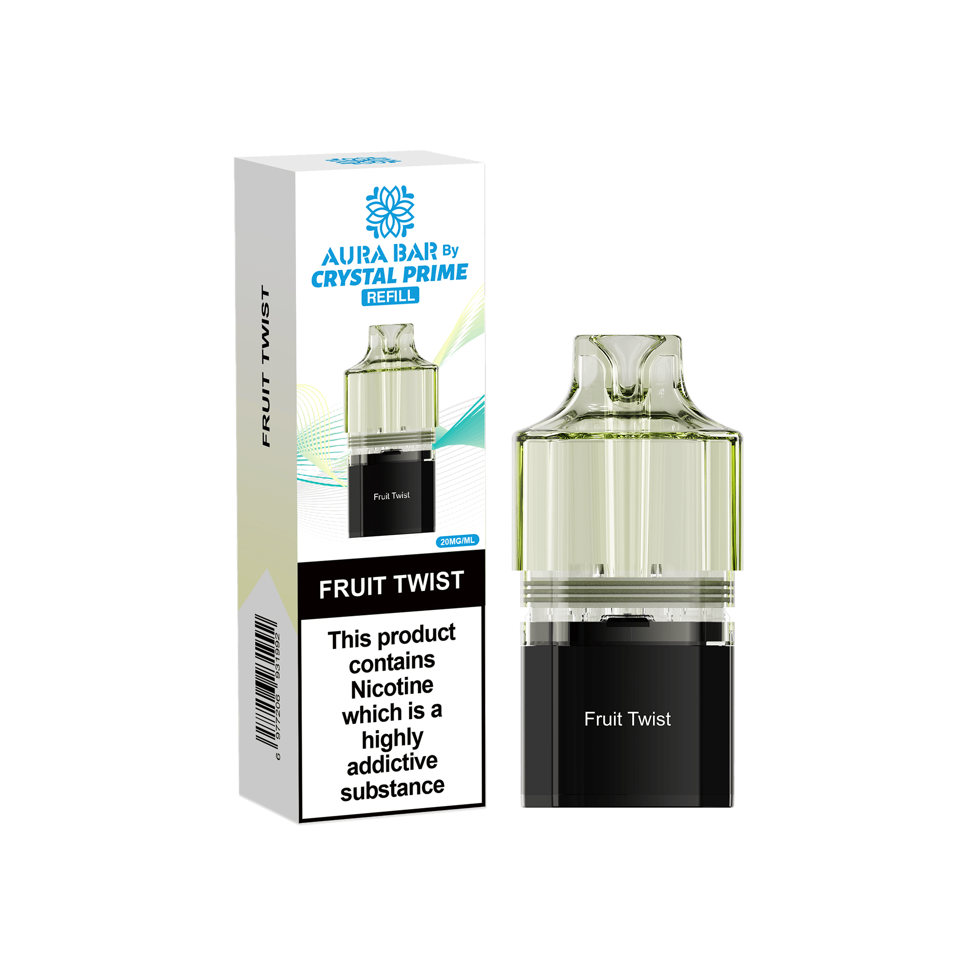 Crystal Prime Aura Bar 10k Replacement Pods Box of 5 - Fruit Twist