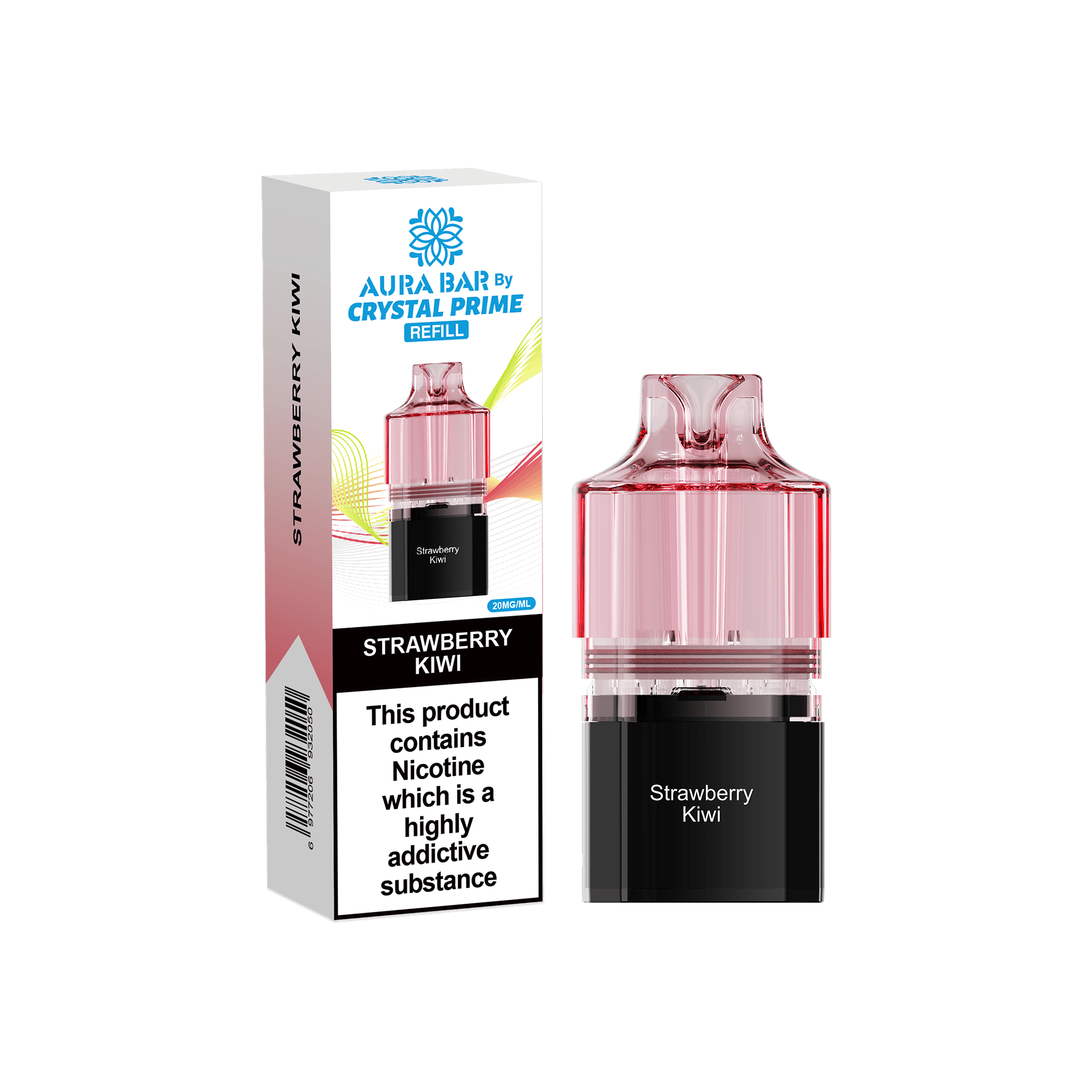 Crystal Prime Aura Bar 10k Replacement Pods Box of 5 - Strawberry Kiwi