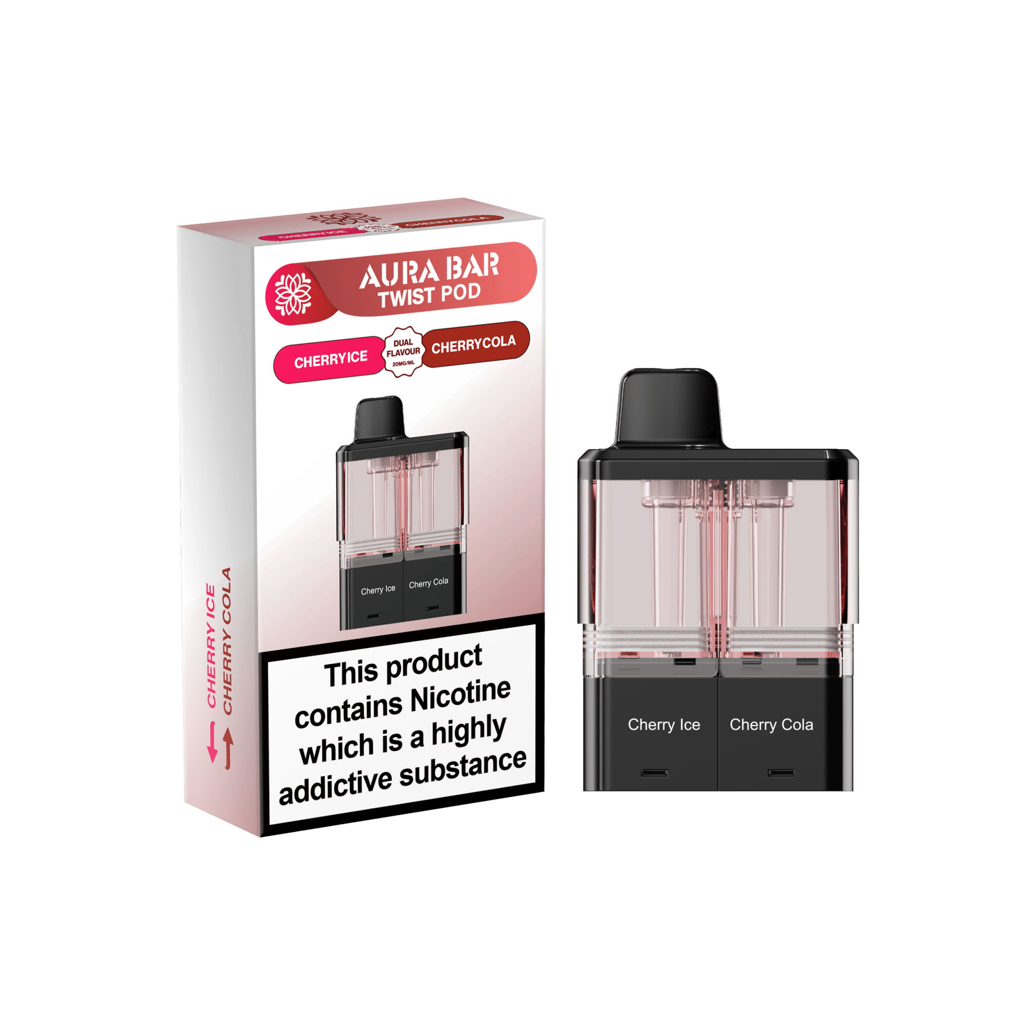 Crystal prime Twist Aura Bar 40k Pods Pack of 5 - Cherry Ice/Cherry Cola