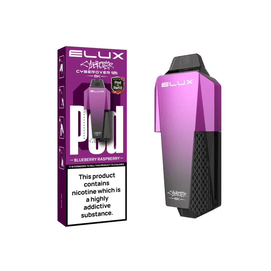 Elux Cyberover 6000 Replacement Pods - Box of 5 - Blueberry Raspberry