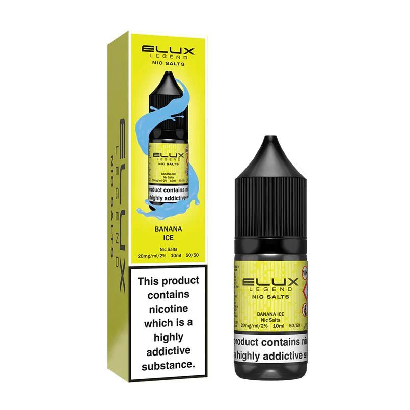 Elux Legend Nic Salts 10ml E - liquids - Box of 10 - Banana Ice