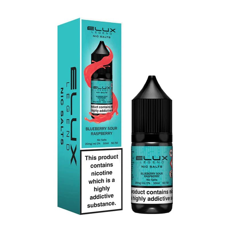 Elux Legend Nic Salts 10ml E - liquids - Box of 10 - Blue Sour Raspberry