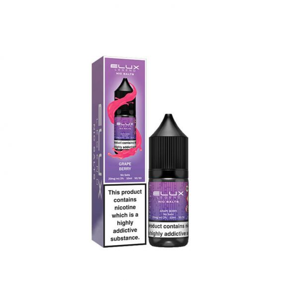 Elux Legend Nic Salts 10ml E - liquids - Box of 10 - Grape berry