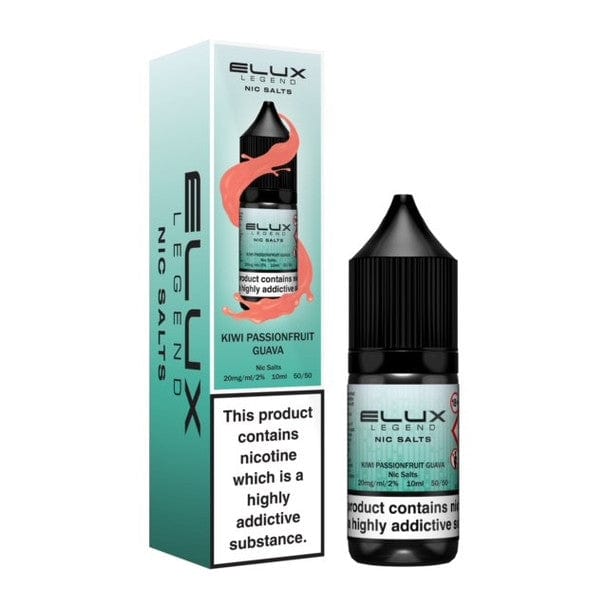 Elux Legend Nic Salts 10ml E - liquids - Box of 10 - Kiwi Passion Fruit Guava