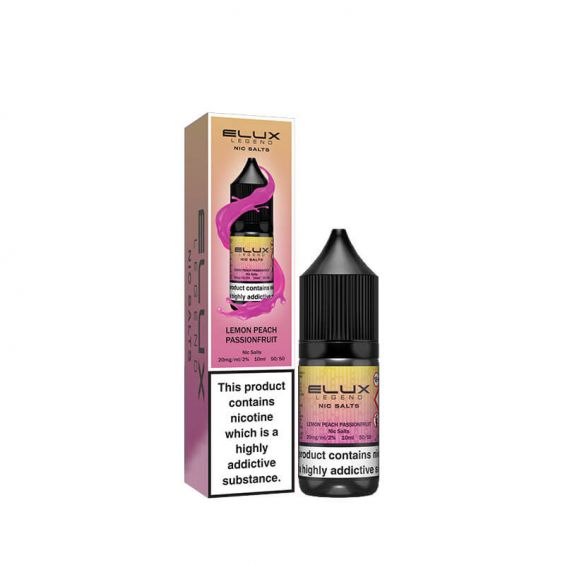 Elux Legend Nic Salts 10ml E - liquids - Box of 10 - Lemon peach passion fruit