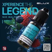 Elux Legend Nic Salts 10ml E - liquids - Box of 10 - Strawberry Watermelon Bubblegum