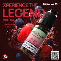 Elux Legend Nic Salts 10ml E - liquids - Box of 10 - Strawberry Watermelon Bubblegum