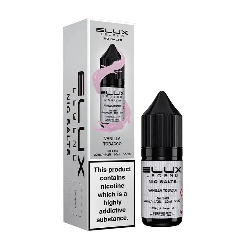 Elux Legend Nic Salts 10ml E - liquids - Box of 10 - Vanilla Tobacco