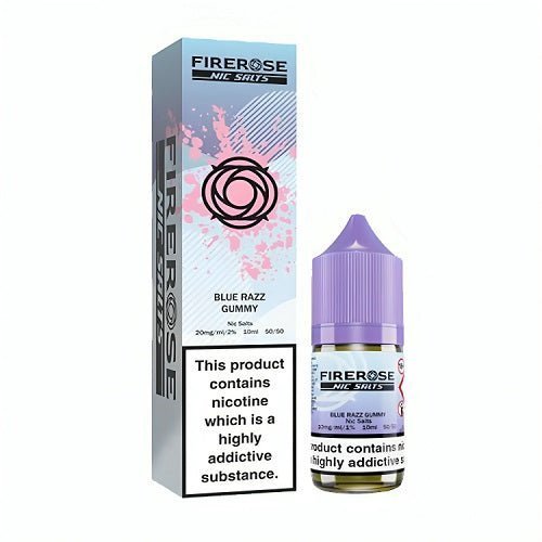 Firerose 5000 10ml Nic Salts E - liquids Box of 10 - Blue Razz Gummy