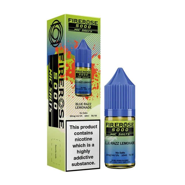 Firerose 5000 10ml Nic Salts E - liquids Box of 10 - Blue Razz Lemonade