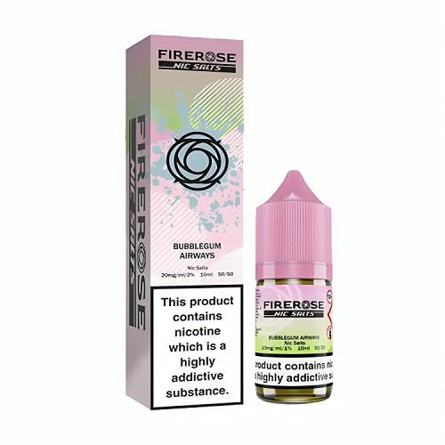 Firerose 5000 10ml Nic Salts E - liquids Box of 10 - Bubblegum Airways