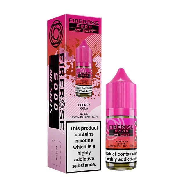 Firerose 5000 10ml Nic Salts E - liquids Box of 10 - Cherry Cola