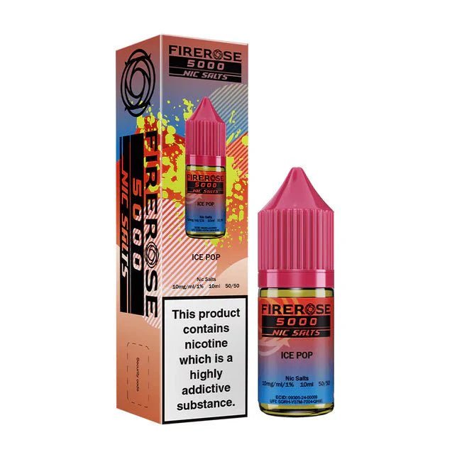 Firerose 5000 10ml Nic Salts E - liquids Box of 10 - Ice Pop