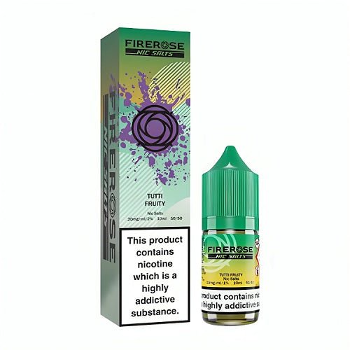 Firerose 5000 10ml Nic Salts E - liquids Box of 10 - Tutti Fruity