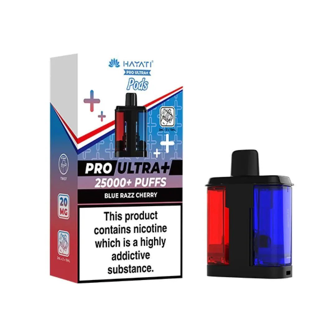 Hayati Pro Ultra Plus 25k Prefilled Pods Pack of 5 - Blue Razz Cherry