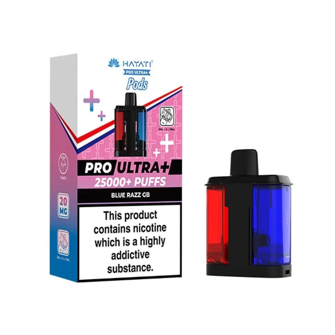 Hayati Pro Ultra Plus 25k Prefilled Pods Pack of 5 - Blue Razz GB