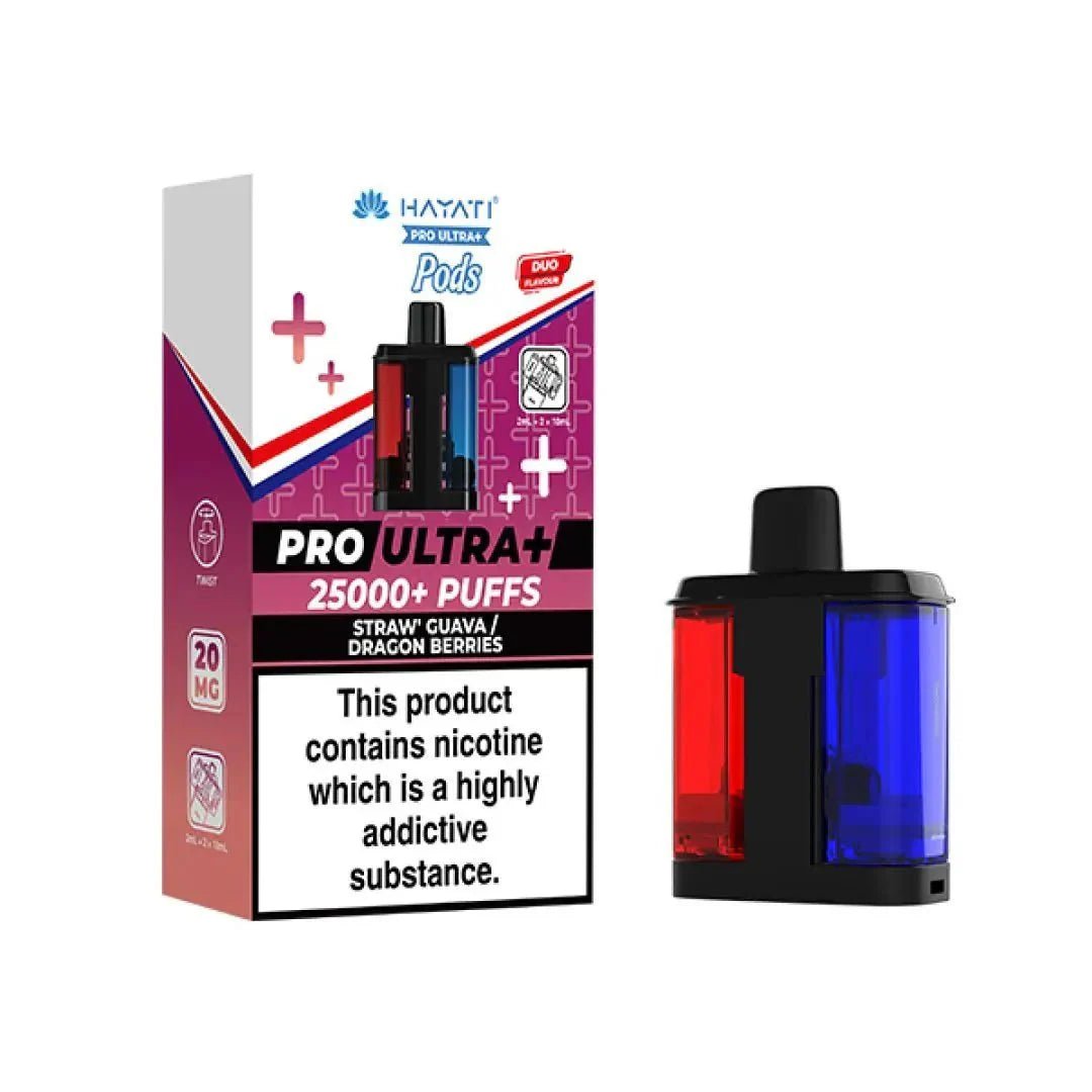 Hayati Pro Ultra Plus 25k Prefilled Pods Pack of 5 - Straw Guava / Dragon Berries