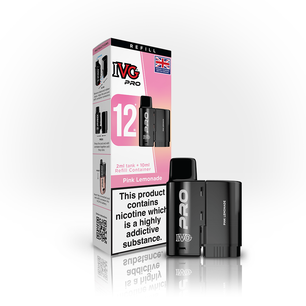 IVG Pro 12 Prefilled Vape Pods Box of 10 - Pink Lemonade