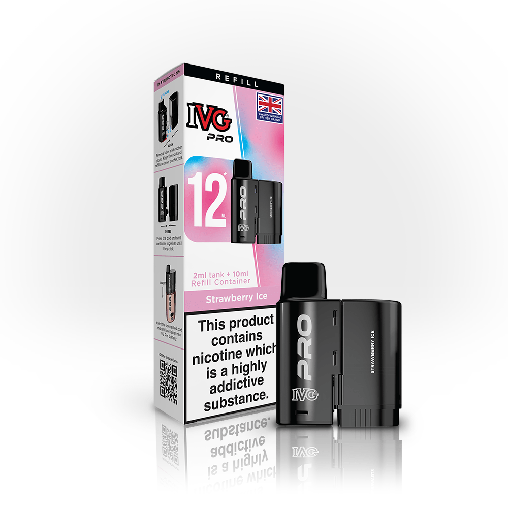 IVG Pro 12 Prefilled Vape Pods Box of 10 - Strawberry Ice
