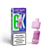 Lost Mary BM6000 Prefilled Pods Pack of 5 - Blueberry Sour Rsapberry