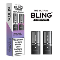 The Bling Ultra Plus 30k Replacement Pods Pack of 5 - Berry Blaze/Cherry Berry