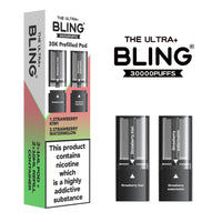 The Bling Ultra Plus 30k Replacement Pods Pack of 5 - Strawberry Kiwi/Strawberry Watermelon
