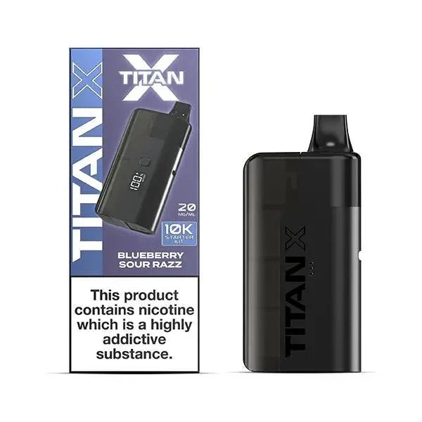 Titan 10000 X Prefilled Vape Pod Kit - Box of 5 - Blue Sour Razz