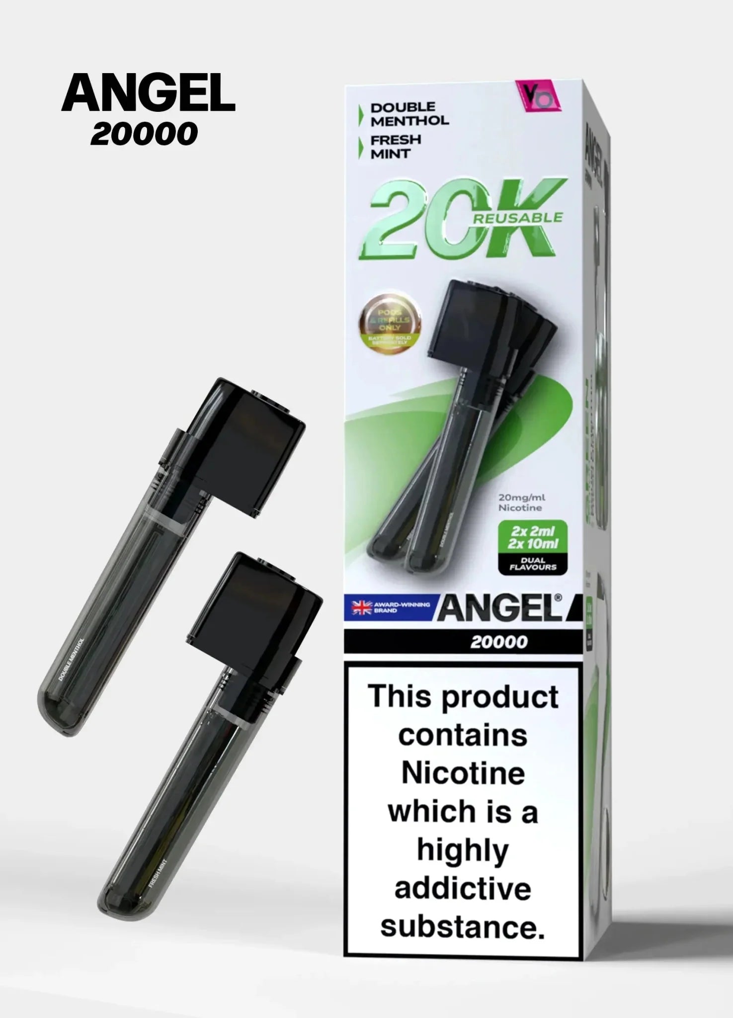 Vapes Bars Angel 20000 Prefilled Pods Box of 5 - Green Edition