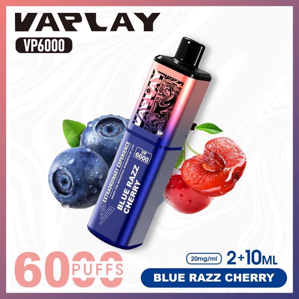 Vaplay VP6000 Prefilled Pod Vape Kit Box of 5 - Blue Razz Cherry