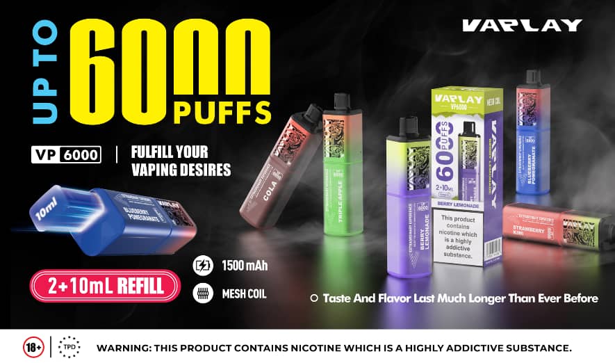Vaplay VP6000 Prefilled Pod Vape Kit Box of 5 - Pineapple Ice