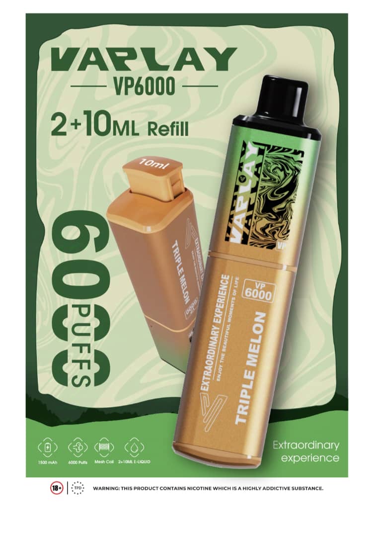 Vaplay VP6000 Prefilled Pod Vape Kit Box of 5 - Pineapple Ice