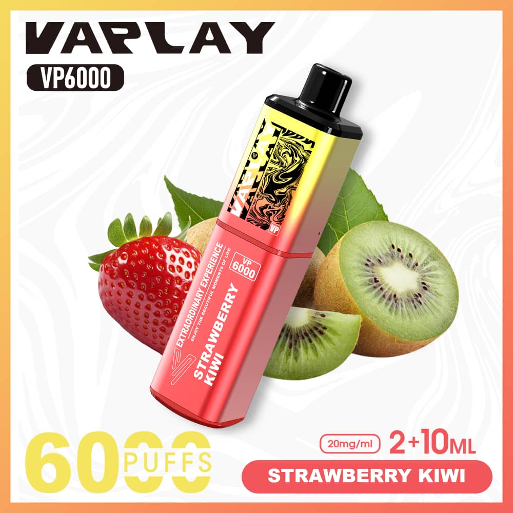 Vaplay VP6000 Prefilled Pod Vape Kit Box of 5 - Strawberry Kiwi