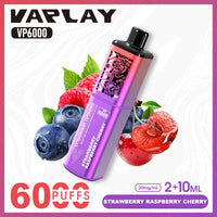 Vaplay VP6000 Prefilled Pod Vape Kit Box of 5 - Strawberry Raspberry Cherry