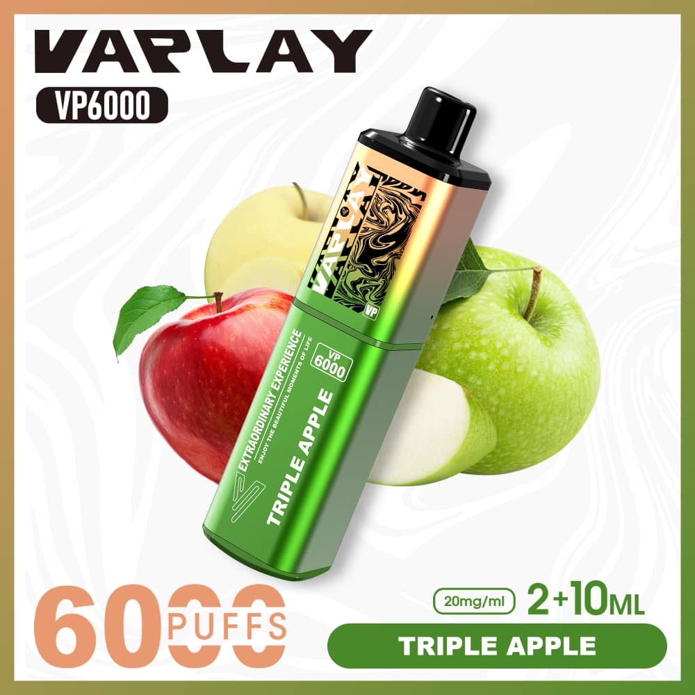 Vaplay VP6000 Prefilled Pod Vape Kit Box of 5 - Triple Apple