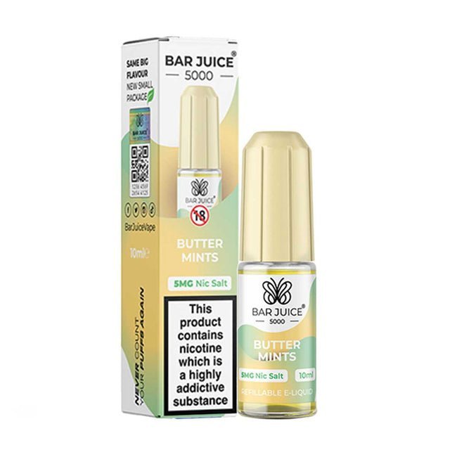 Bar Juice 5000 10ml Nic Salts E - liquids Box of 10 - Butter Mints *New*