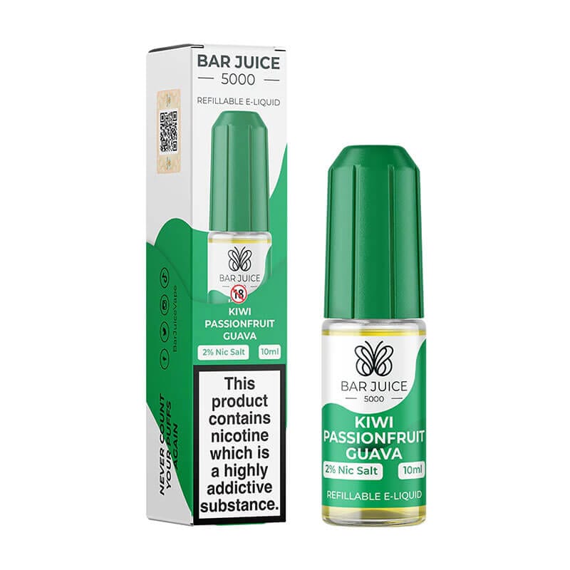 Bar Juice 5000 10ml Nic Salts E - liquids Box of 10 - Kiwi Passionfruit Guava