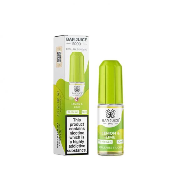 Bar Juice 5000 10ml Nic Salts E - liquids Box of 10 - Lemon & Lime