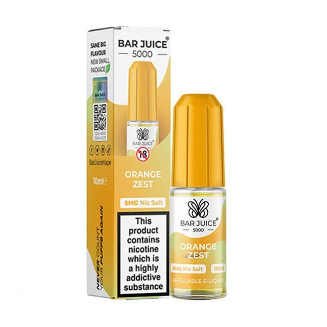 Bar Juice 5000 10ml Nic Salts E - liquids Box of 10 - Orange Zest *New*