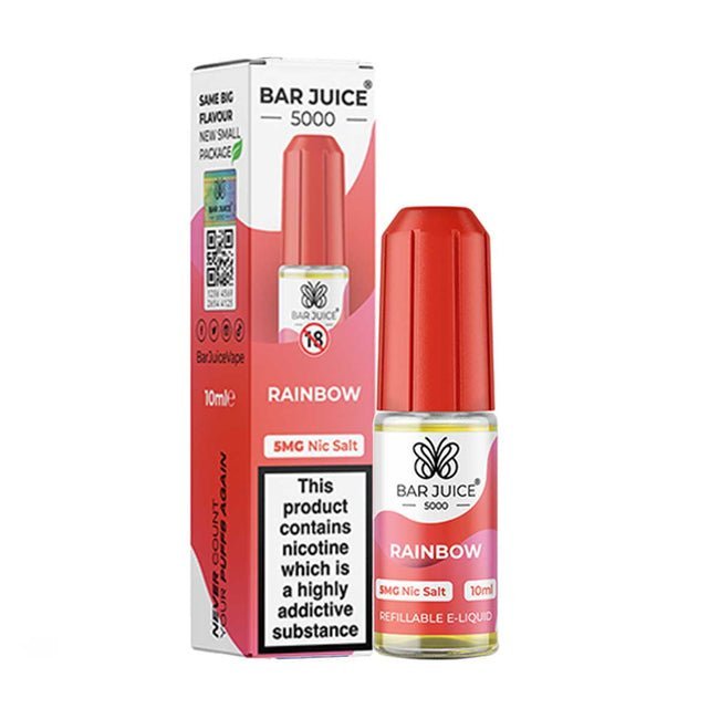 Bar Juice 5000 10ml Nic Salts E - liquids Box of 10 - Rainbow *New*