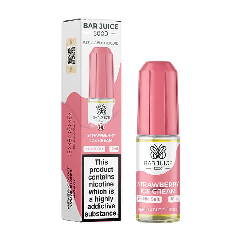 Bar Juice 5000 10ml Nic Salts E - liquids Box of 10 - Strawberry Ice Cream