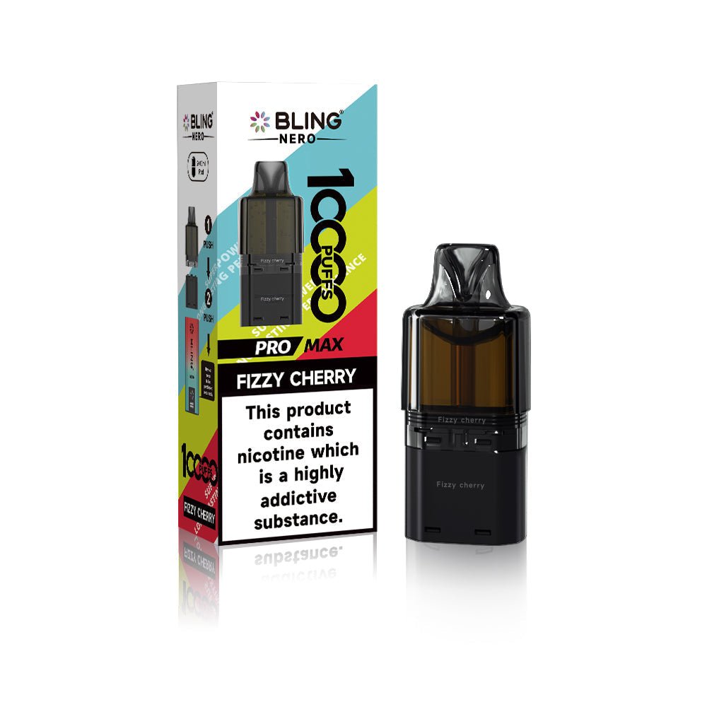 Crystal Bling Nero 10k Prefilled Pods Box of 5 - Fizzy Cherry