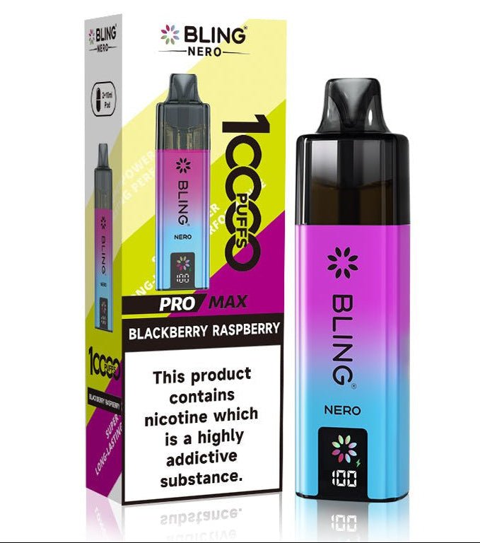 Crystal Bling Nero 10k Vape Kit Box of 5 - Blackberry Raspberry