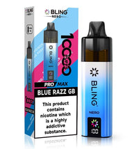 Crystal Bling Nero 10k Vape Kit Box of 5 - Blue Razz GB