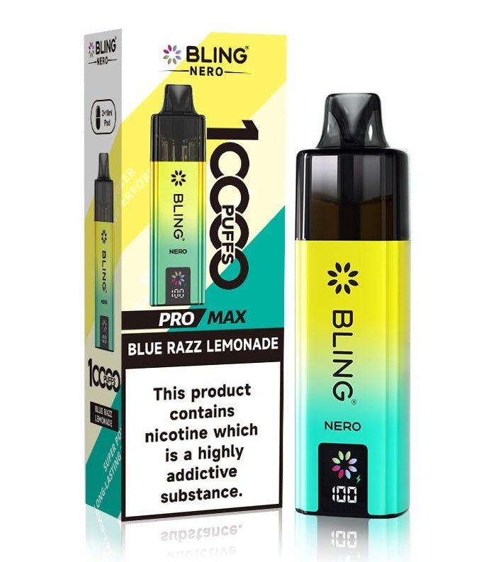 Crystal Bling Nero 10k Vape Kit Box of 5 - Blue Razz Lemonade